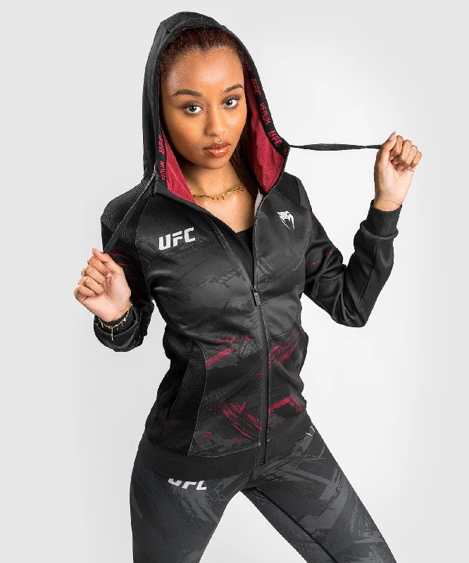 Sweatshirt Zippé UFC Venum Authentic Fight Week 2.0 - Pour Femmes - Noir/Rouge