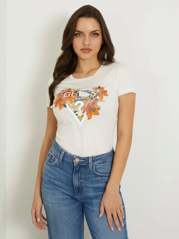 TROPICAL LOGO TRIANGLE TEE Welt Pockets Slit Pockets