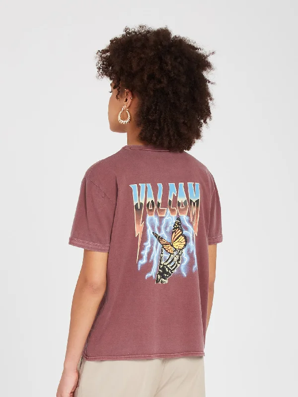 Truly Ringer T-shirt - BURGUNDY Front Pockets Side Pockets Patch Pockets