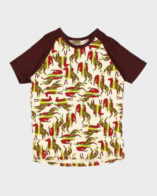 Vintage 90's Chenaski All Over Print T-Shirt - XL Fleece Fabric Down Fabric Feather Fabric