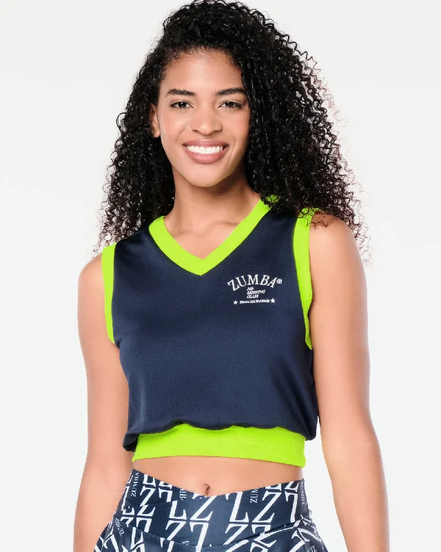 Zumba Prep Crop Sweatshirt Vest Solid Color Striped Floral