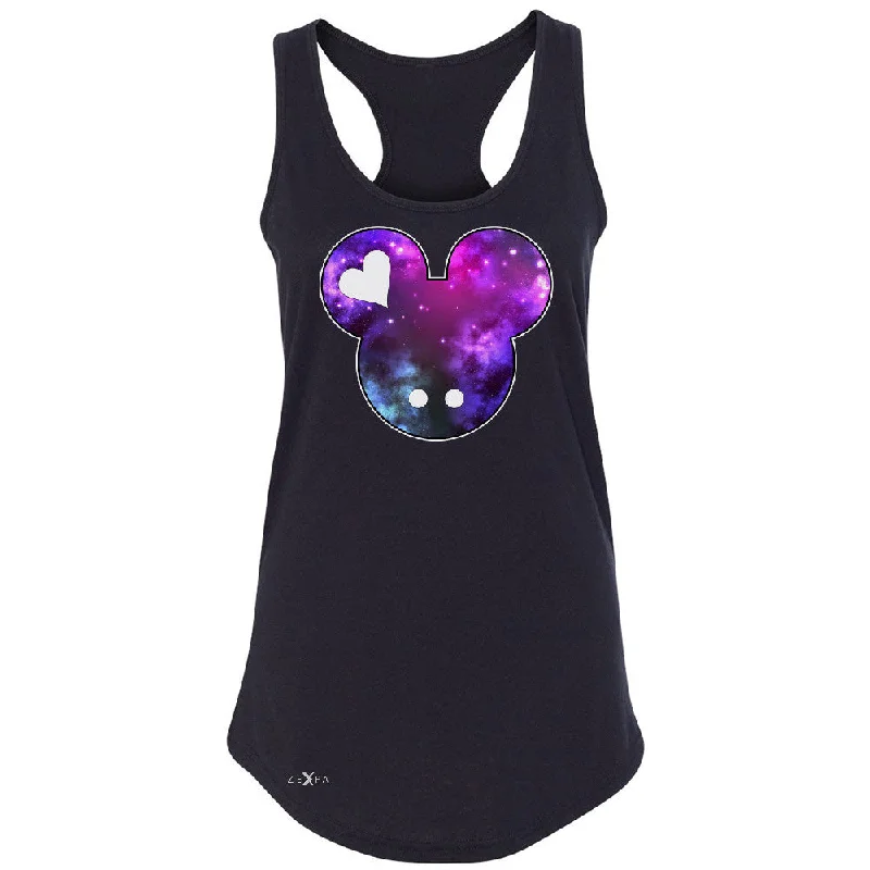 Zexpa Apparelâ„¢ Galaxy Cartoon Head  Women's Racerback Couple Shirt Gift Sleeveless