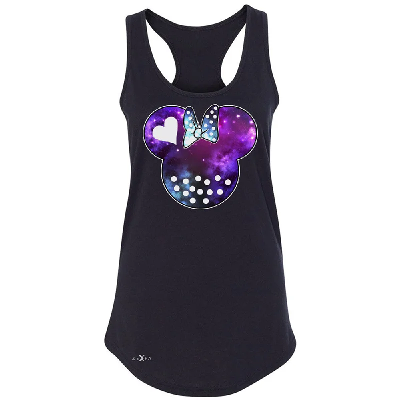 Zexpa Apparelâ„¢ Galaxy Lady Cartoon Head  Women's Racerback Couple Shirt Gift Sleeveless