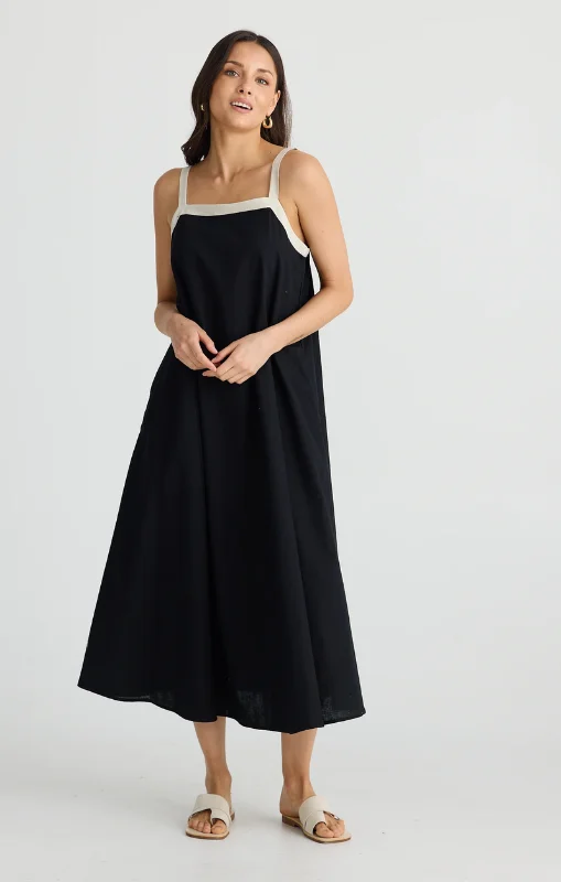 Brave + True - Erica Dress - Black with Natural - BT24580-1