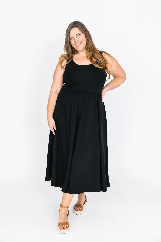 Camille Dress in Midnight Black