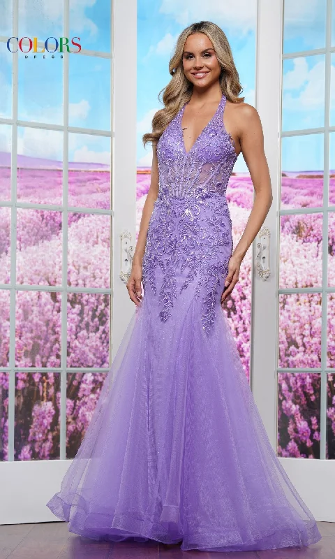 Halter Mermaid Prom Dress: Colors Dress 3590