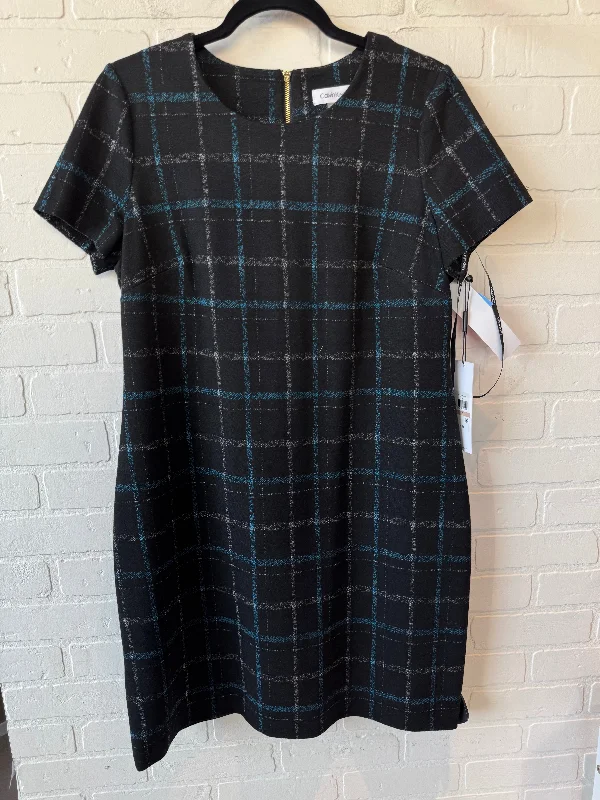Dress Work By Calvin Klein In Black & Blue, Size: L