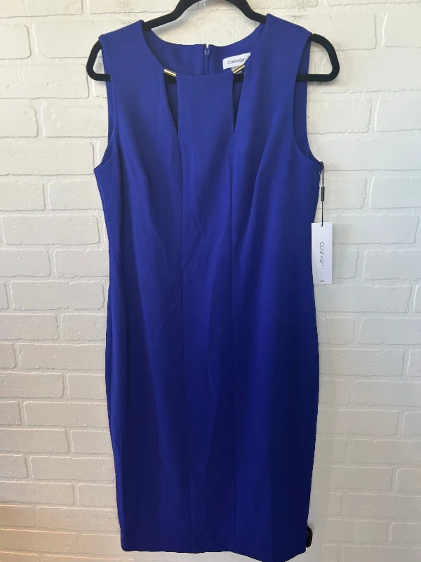 Dress Work By Calvin Klein In Blue, Size: L