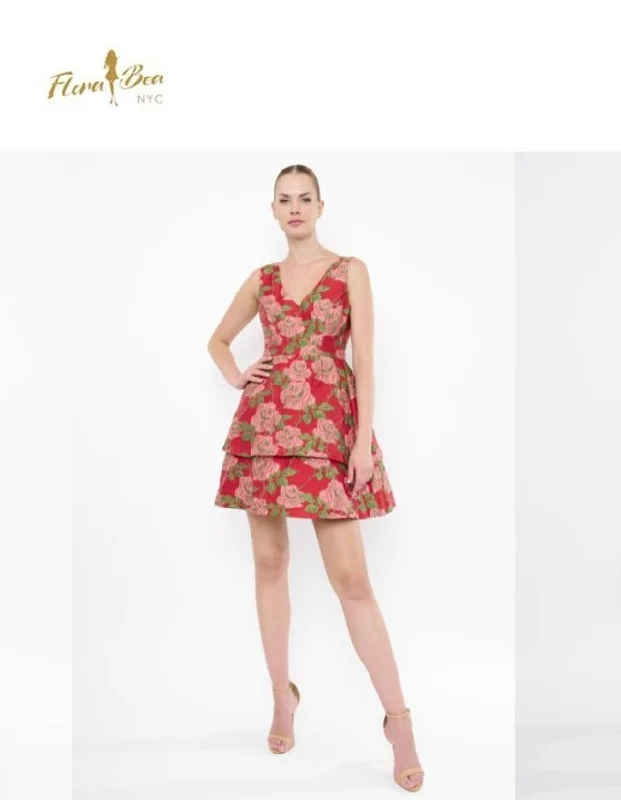 Flora Bea Terina Red Rose Dress