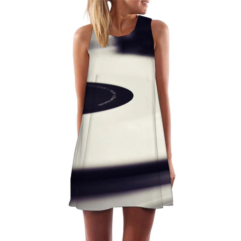Music Dress Women Vintage Short Harajuku Office Gothic Korean Style Gray Vestido Sexy Womens Clothing Elegant