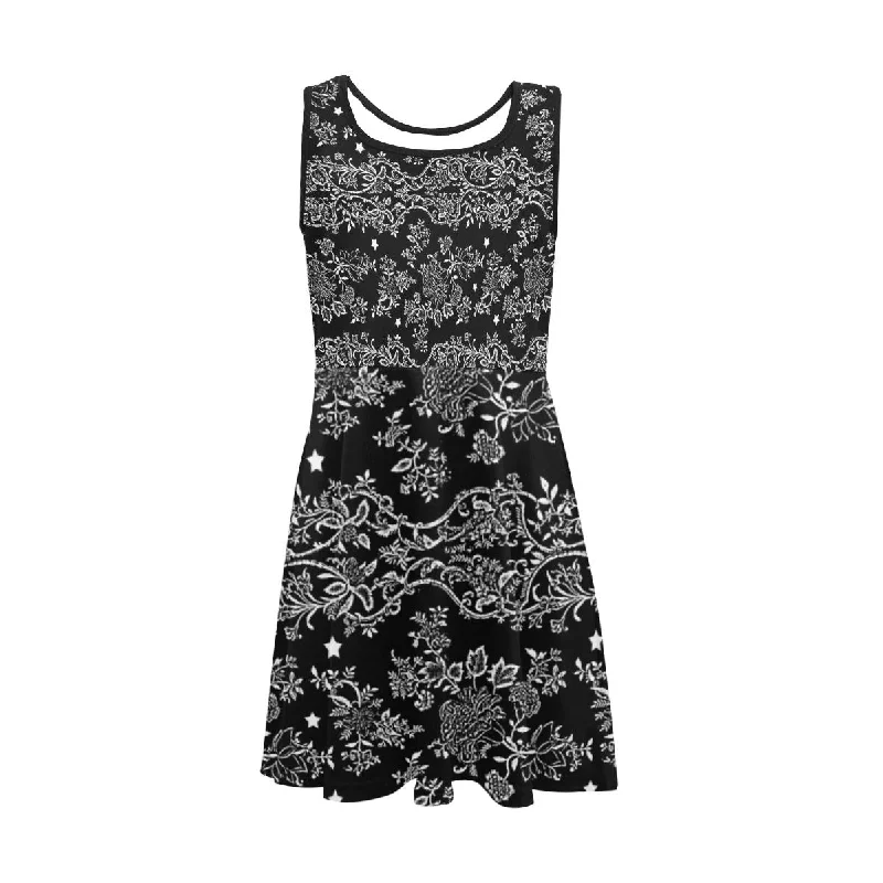 Lace N stars Black, skater dress by interestprint