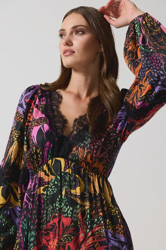 Lydee Lace Inset Dress - Violet Jungle
