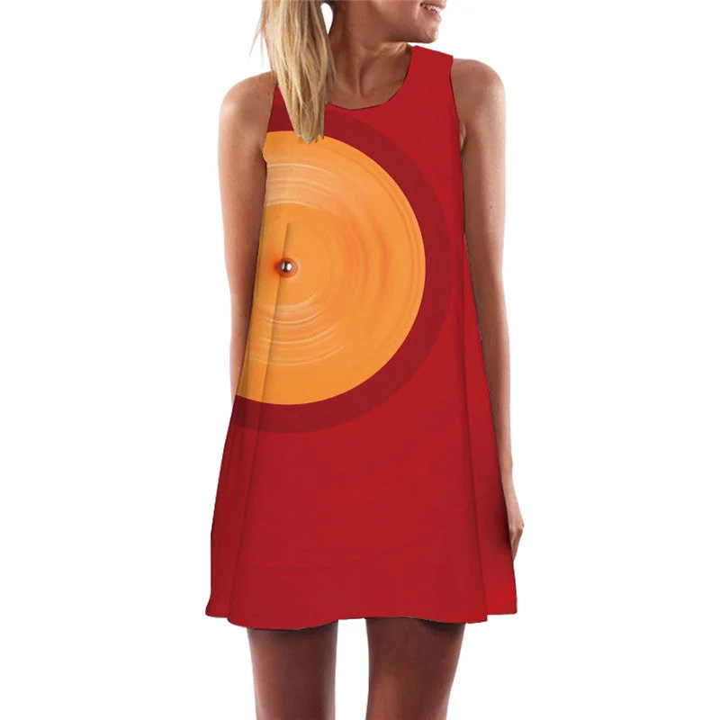 Music Dress Women Magnetic Tape Boho Vintage Office Harajuku Korean Style Gothic Sexy Womens Clothing Elegant