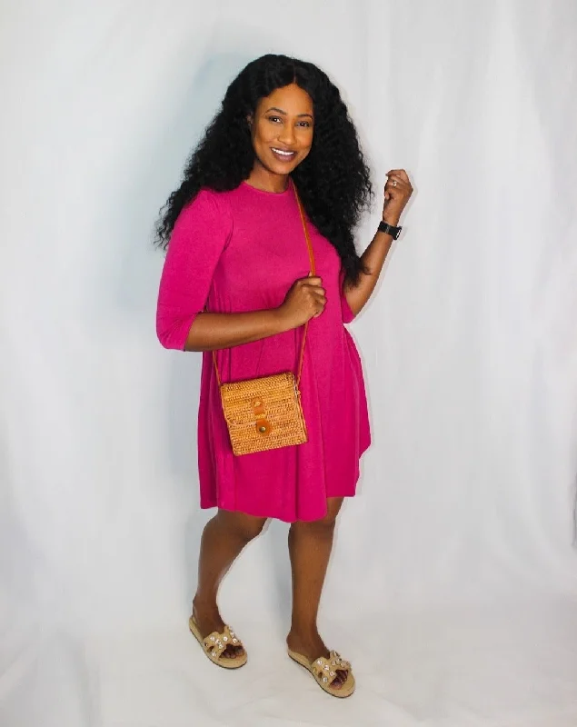 Magenta-Flirty Girl Dress