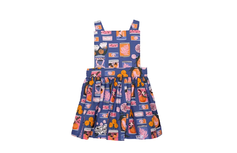 Pinafore Dress in Tin Can Flowers