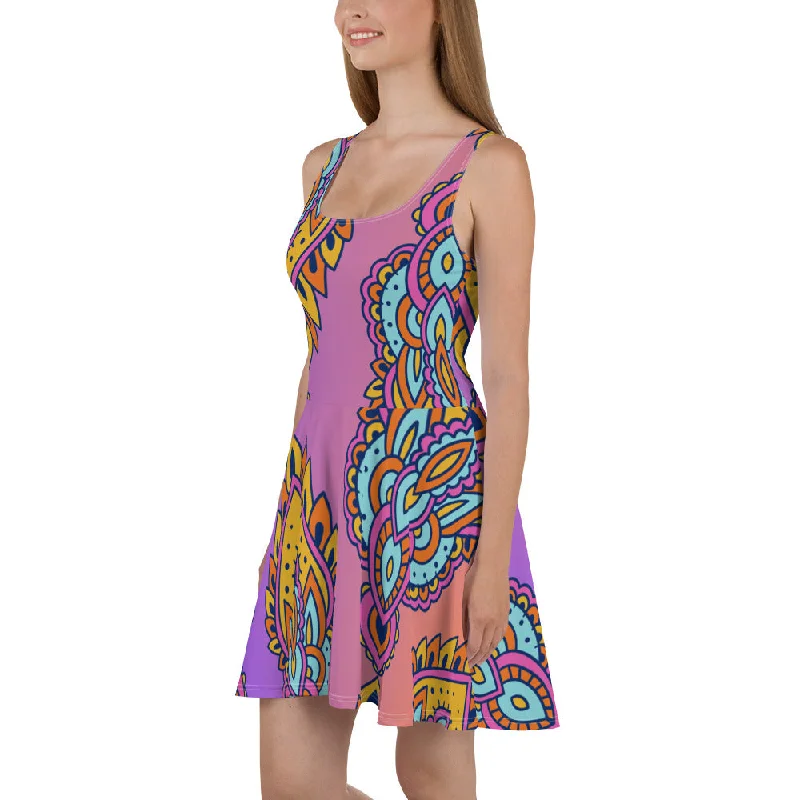 Radiant Jewels Colorful Summer Skater Dress, lioness-love