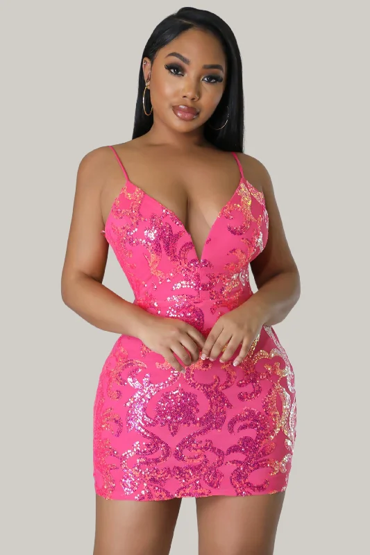 Clement Sequined V-neck Dress