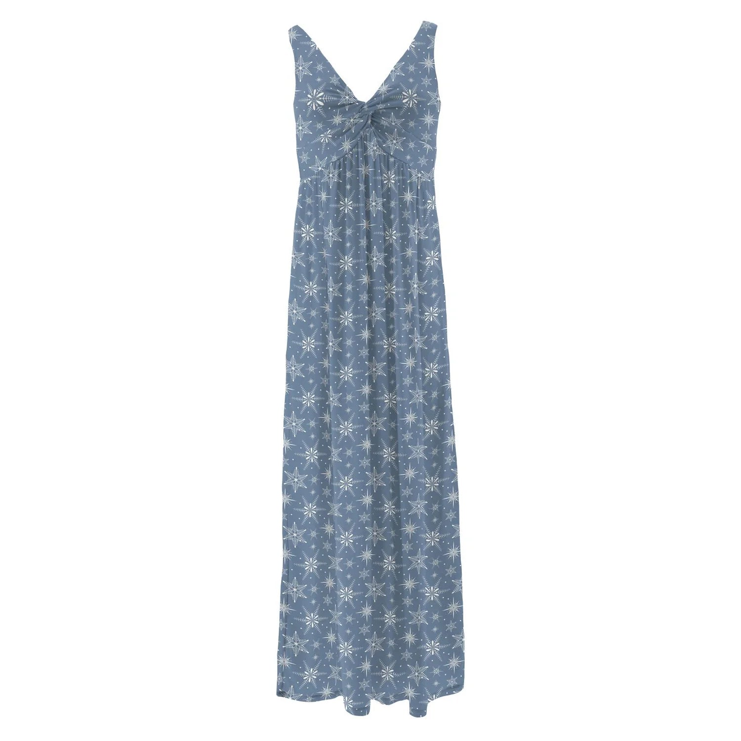 Simple Twist Nightgown / Dress - Parisian Blue Snowflakes