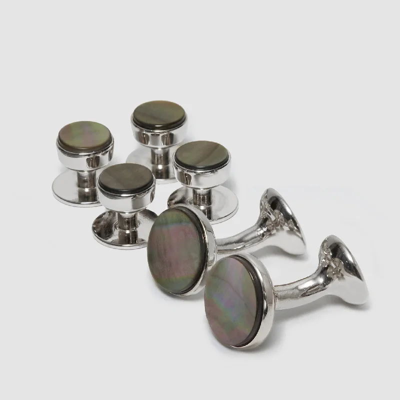 Smokey Mother of Pearl Bow Dress Set