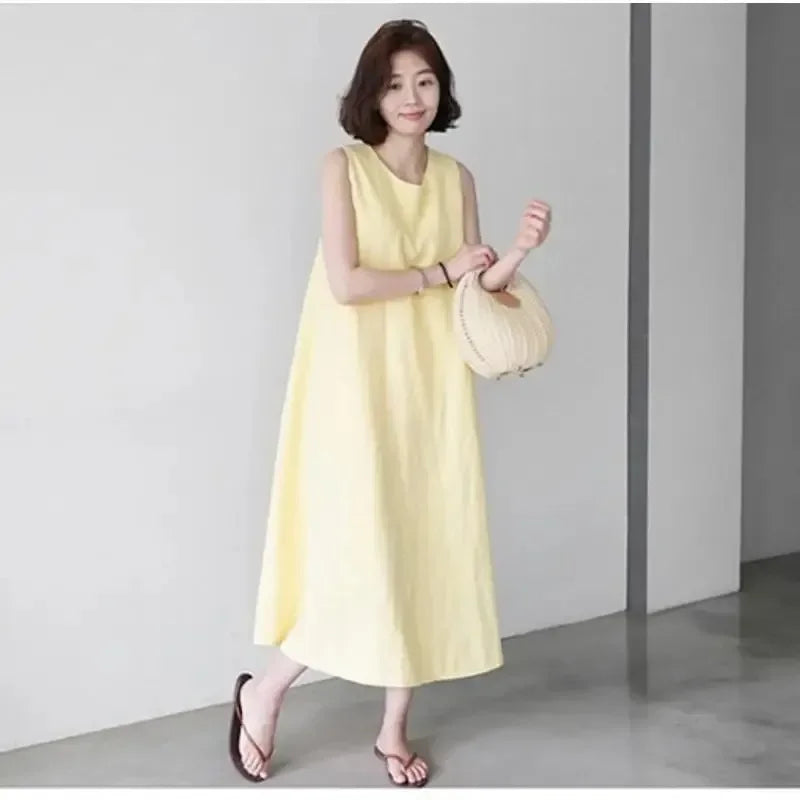 Women's Casual Yellow Long Dress