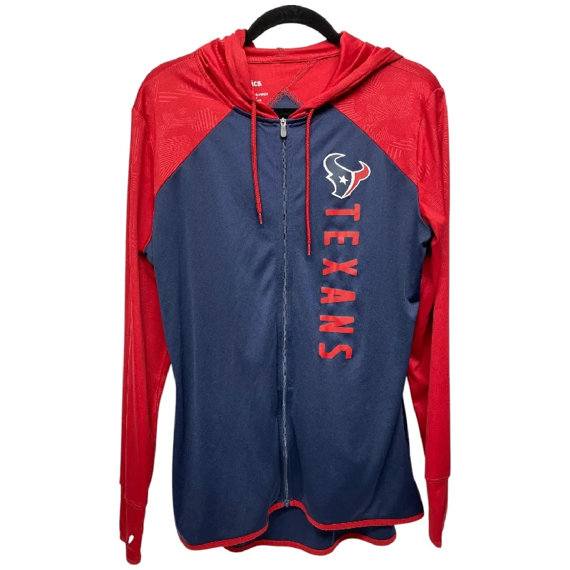 Athletic Jacket By Fanatics In Blue & Red, Size: L