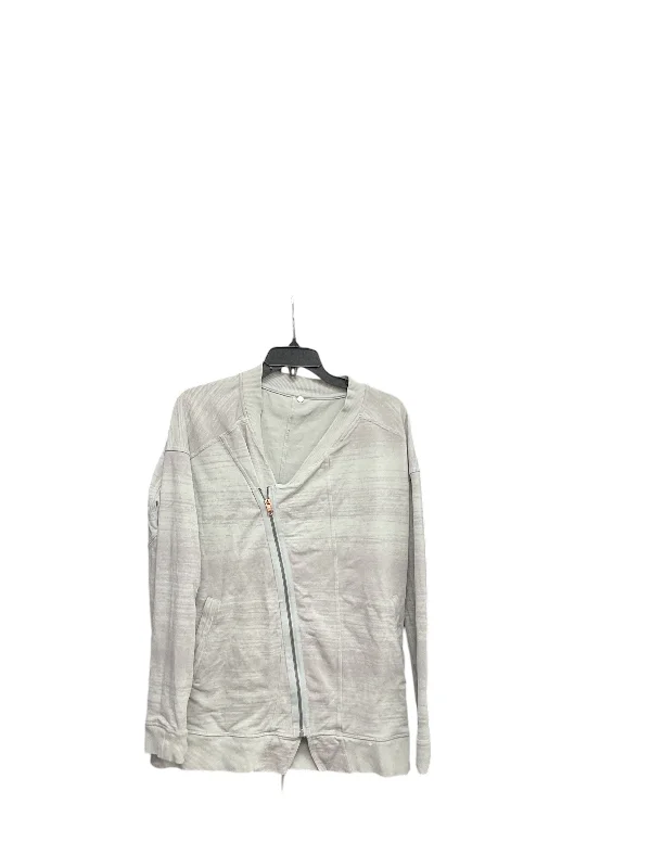 Athletic Jacket By Lululemon In Grey, Size: 10 Nylon Jacket Polyester Jacket Spandex Jacket Athletic Jacket By Lululemon In Grey, Size: 10 Nylon Jacket Polyester Jacket Spandex Jacket