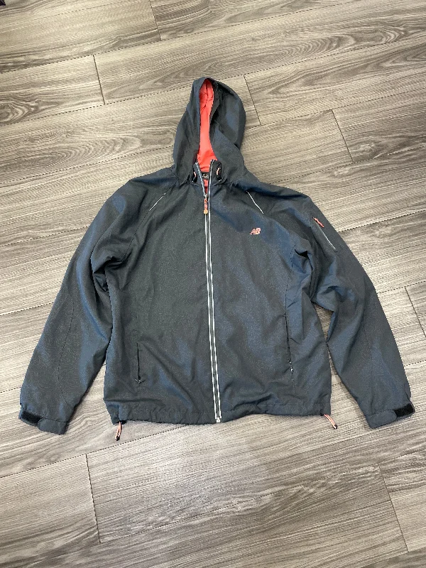 Athletic Jacket By New Balance In Grey & Pink, Size: L Front Pockets Side Pockets Patch Pockets Athletic Jacket By New Balance In Grey & Pink, Size: L Front Pockets Side Pockets Patch Pockets