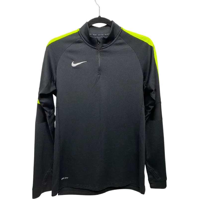 Athletic Jacket By Nike In Black & Green, Size: S