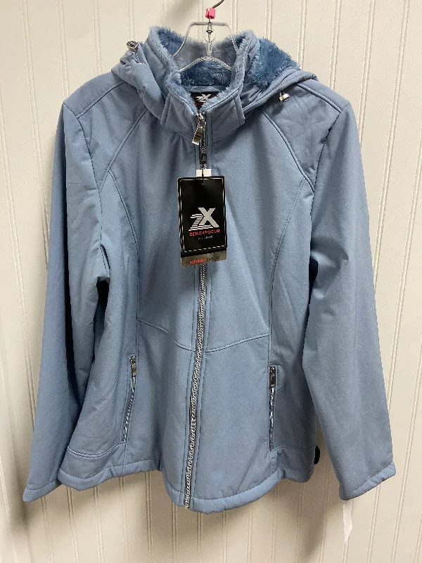 Athletic Jacket By Zero Xposure In Blue, Size: Lp