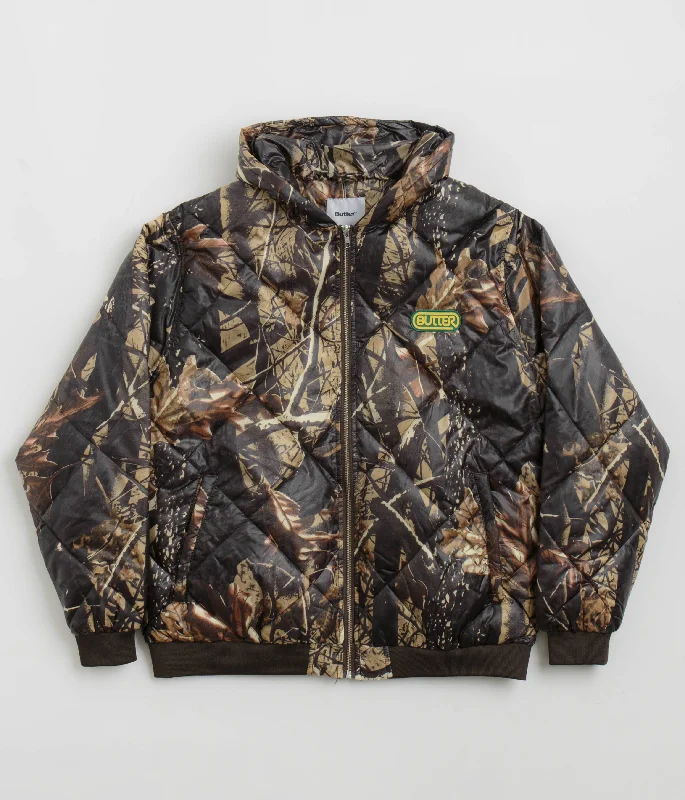 Butter Goods Hooded Work Jacket - Camo Knit Fabric Woven Fabric Fleece Fabric