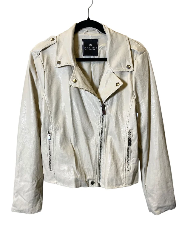 Jacket Leather By Cmc In Beige, Size: Xl Fleece Jacket Down Jacket Feather Jacket