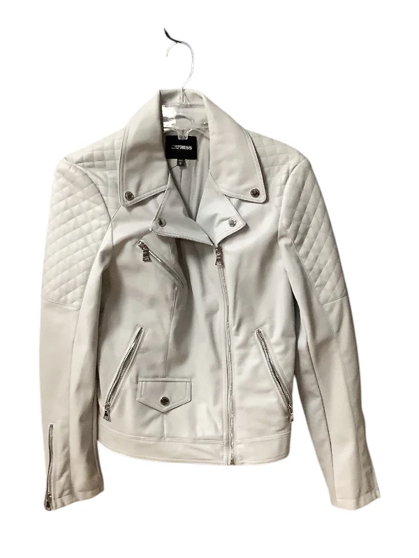 Jacket Moto By Express In Grey, Size: M