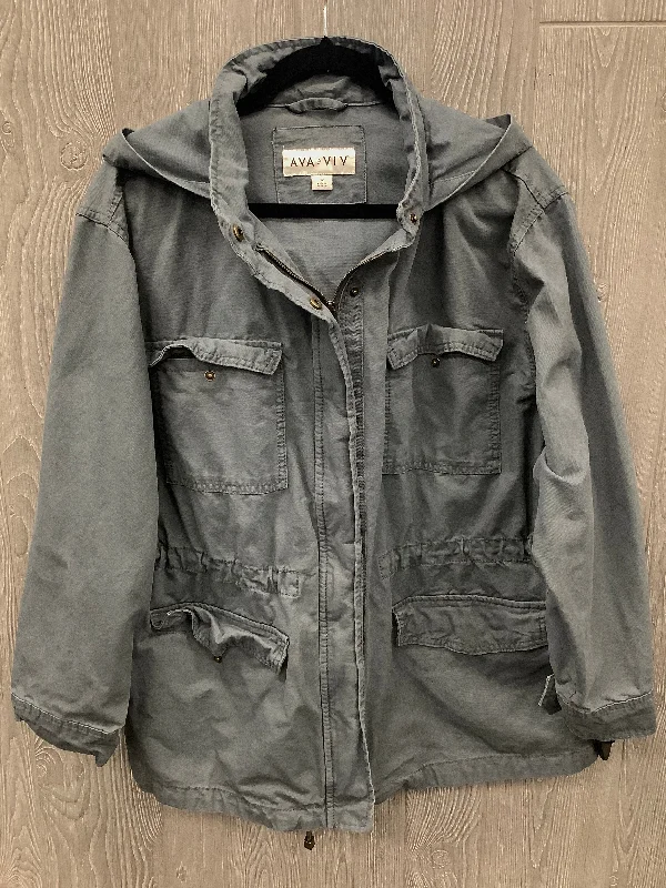Jacket Other By Ava & Viv In Grey, Size: 1x Herringbone Jacket Checkered Jacket Solid Jacket Jacket Other By Ava & Viv In Grey, Size: 1x Herringbone Jacket Checkered Jacket Solid Jacket