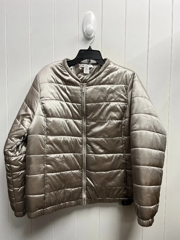 Jacket Puffer & Quilted By Liz Claiborne In Silver, Size: 1x Chenille Fabric Brocade Fabric Lace Fabric Jacket Puffer & Quilted By Liz Claiborne In Silver, Size: 1x Chenille Fabric Brocade Fabric Lace Fabric