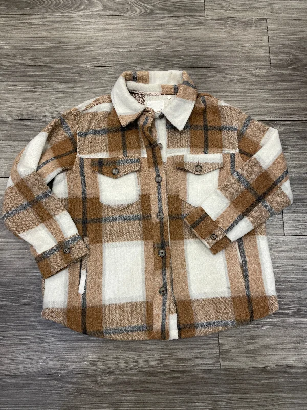 Jacket Shirt By Avec Les Filles In Plaid Pattern, Size: 1x Front Pockets Side Pockets Patch Pockets Jacket Shirt By Avec Les Filles In Plaid Pattern, Size: 1x Front Pockets Side Pockets Patch Pockets