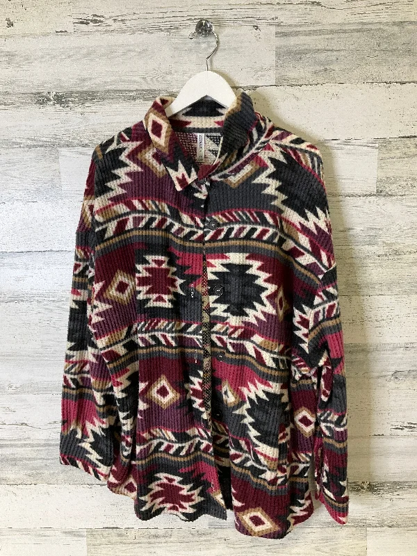 Jacket Shirt By Zenana Outfitters In Multi-colored, Size: 3x Appliqued Jacket Beaded Jacket Sequined Jacket
