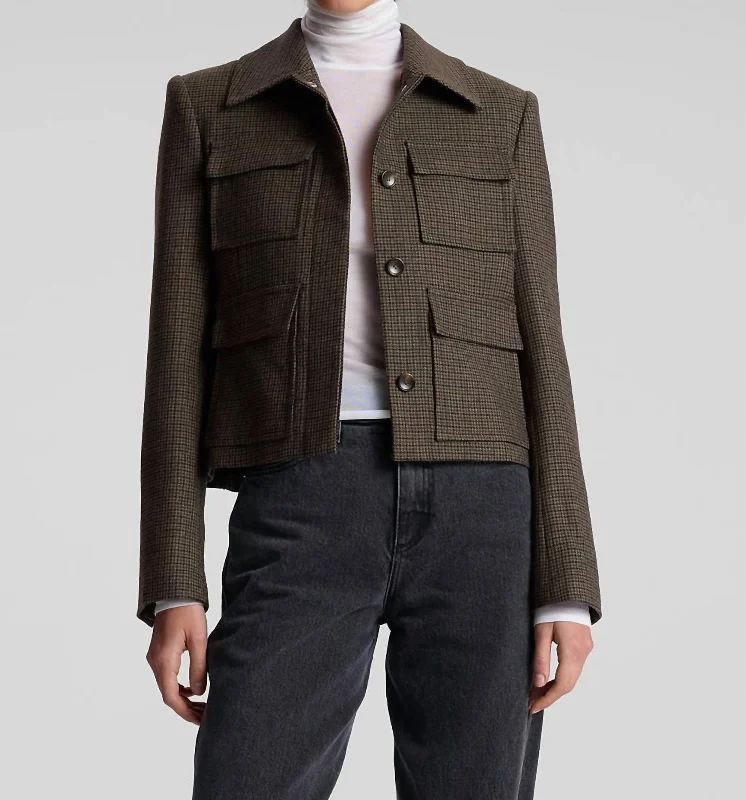 Jamie Mini Houndstooth Jacket In Tan/olive Plaid Jacket Tartan Jacket Houndstooth Jacket Jamie Mini Houndstooth Jacket In Tan/olive Plaid Jacket Tartan Jacket Houndstooth Jacket