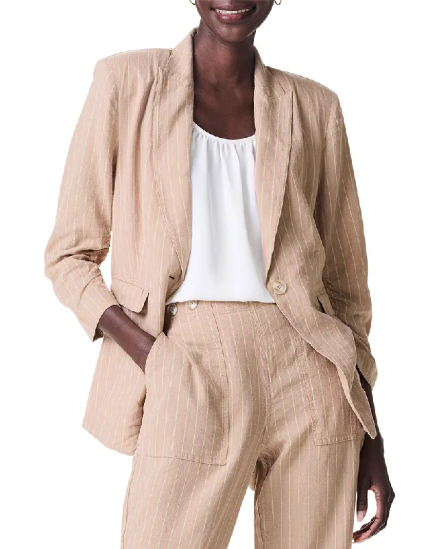 NIC+ZOE Central Park Scrunch Sleeve Linen-Blend Jacket Mesh Jacket Canvas Jacket Denim Jacket NIC+ZOE Central Park Scrunch Sleeve Linen-Blend Jacket Mesh Jacket Canvas Jacket Denim Jacket