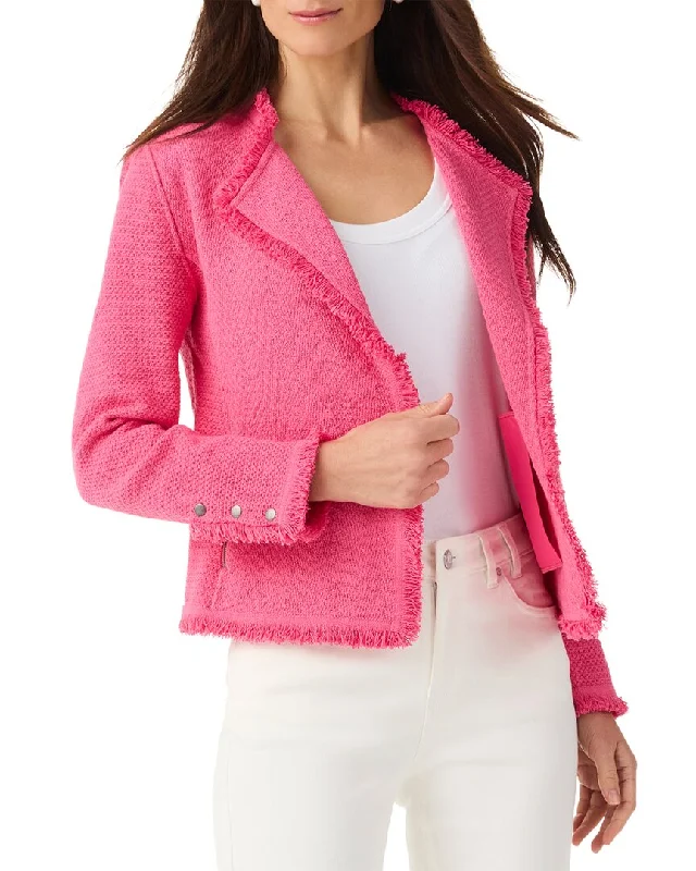 NIC+ZOE Fringe Mix Knit Jacket V-Neck Jacket Boat Neck Jacket Square Neck Jacket