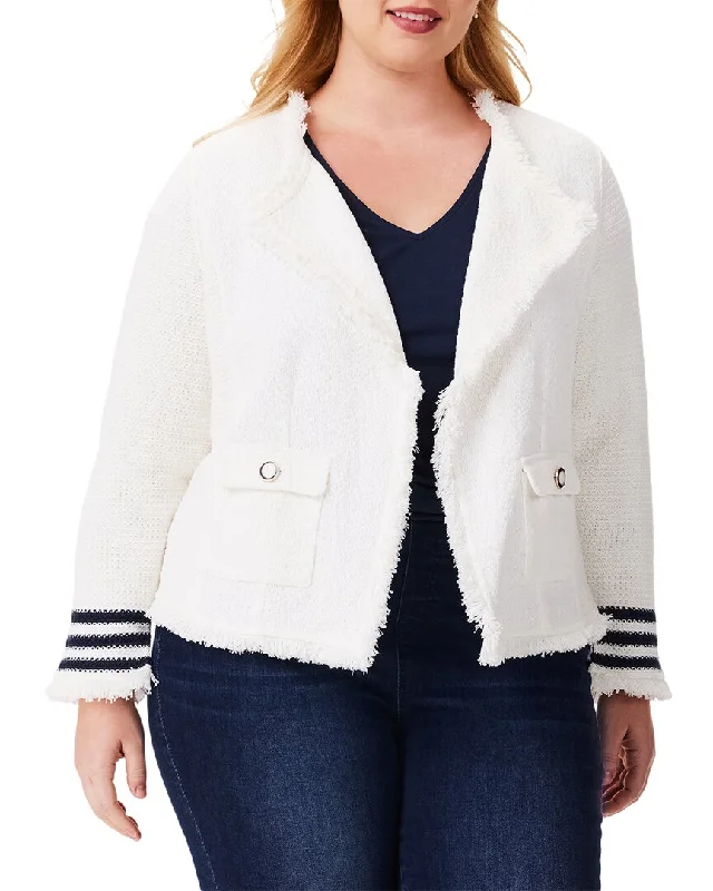 NIC+ZOE Plus Subtle Stripe Fringe Mix Knit Jacket Quilted Jacket Puffer Jacket Insulated Jacket NIC+ZOE Plus Subtle Stripe Fringe Mix Knit Jacket Quilted Jacket Puffer Jacket Insulated Jacket