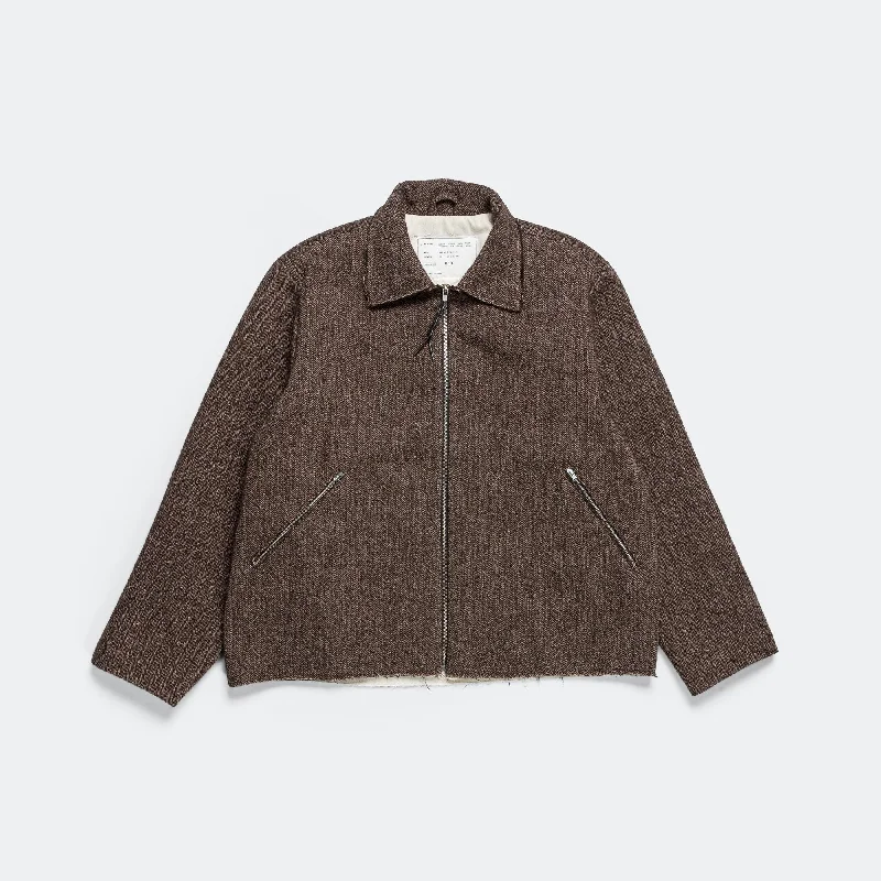 Simple Jacket - Brown Wool Herringbone