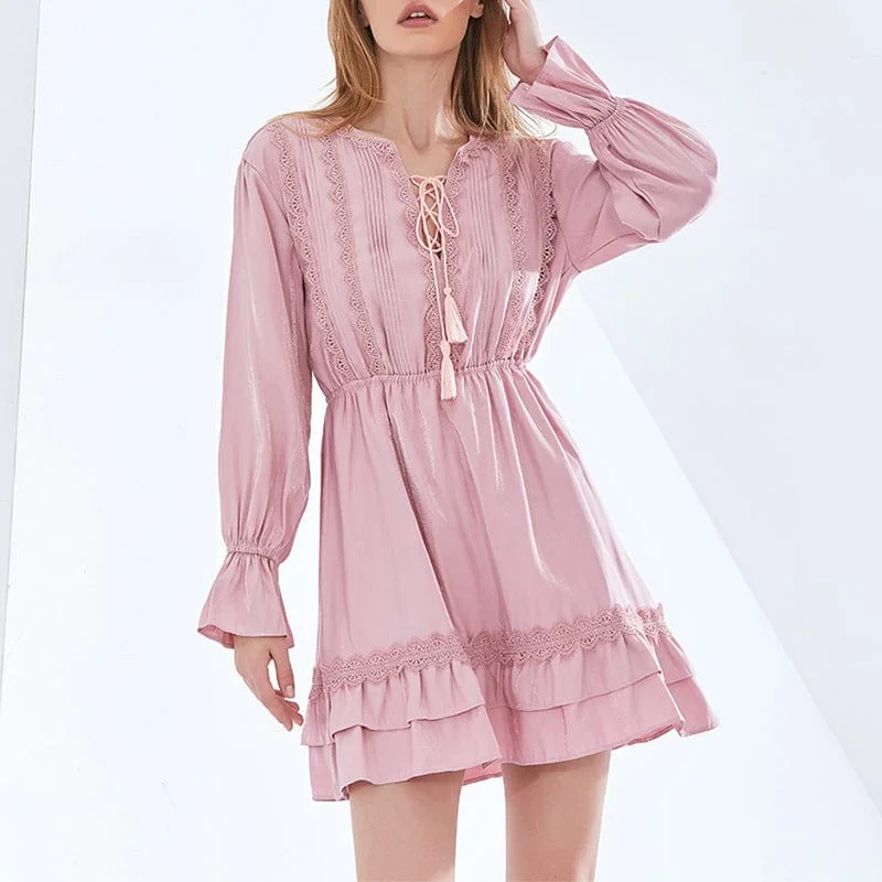 Acacia Mini Dress Chic Puff Sleeve Mini Dress