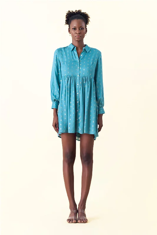 Aria Button-down Collared Mini Dress Chic Halter Mini Dress