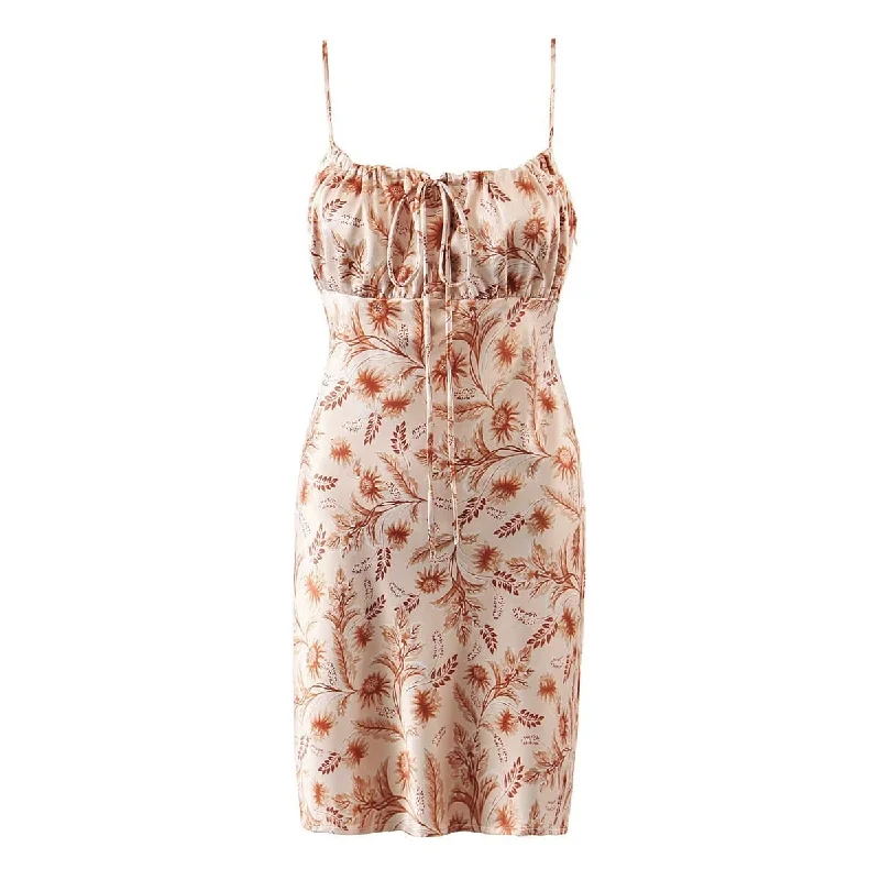 Awenasa Bohemian Mini Dress Chic Mini Dress with V-Neck