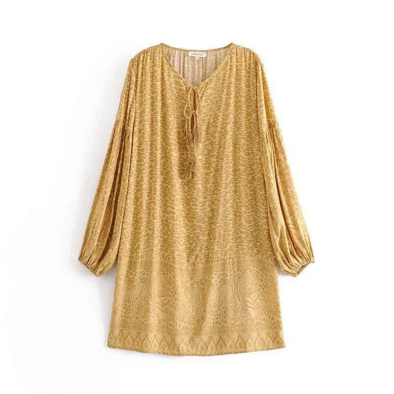 Branwen Mini Dress Comfortable Wrap Mini Dress