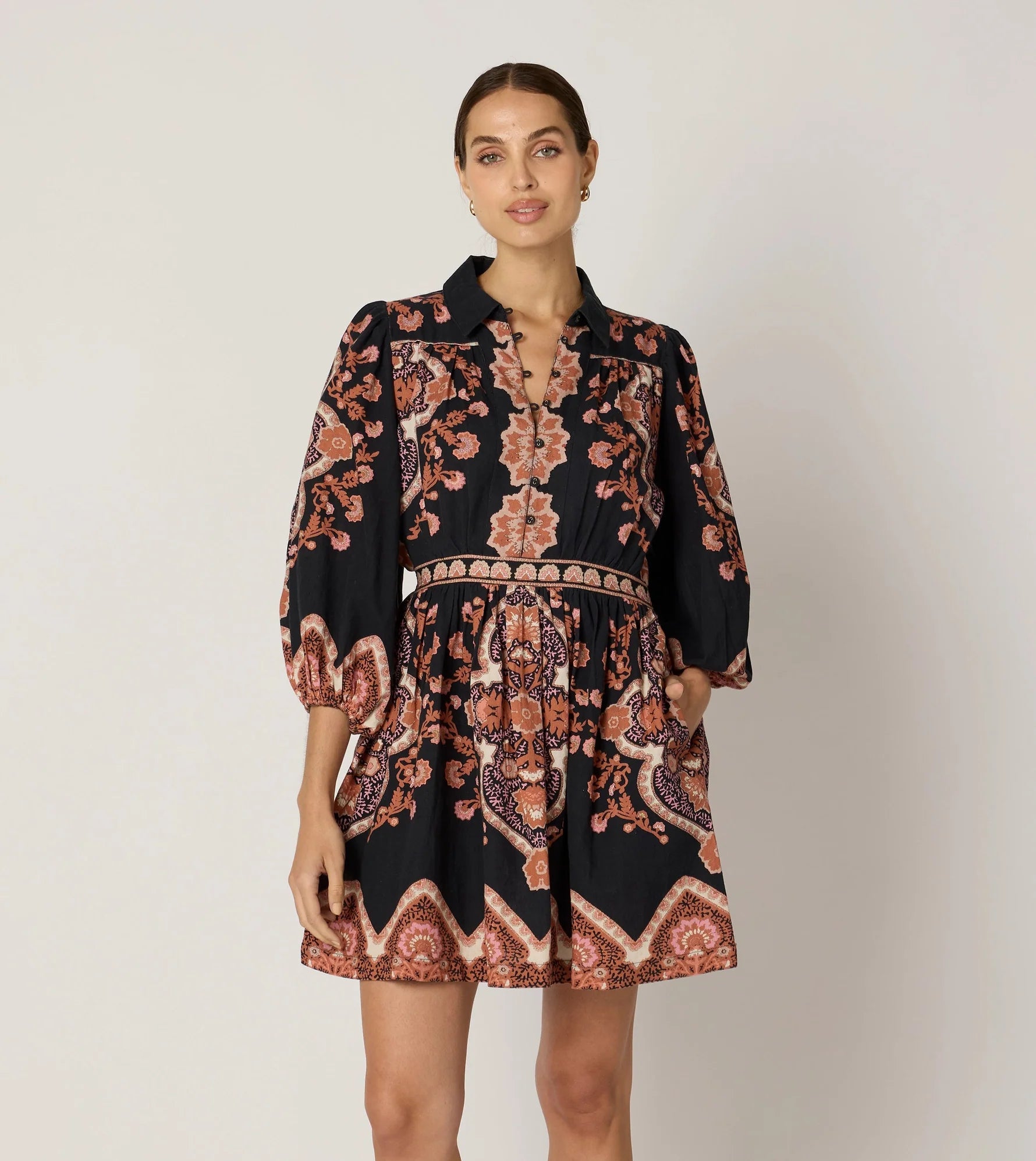 Cleobella Leigh Mini Dress - Dark Lagos