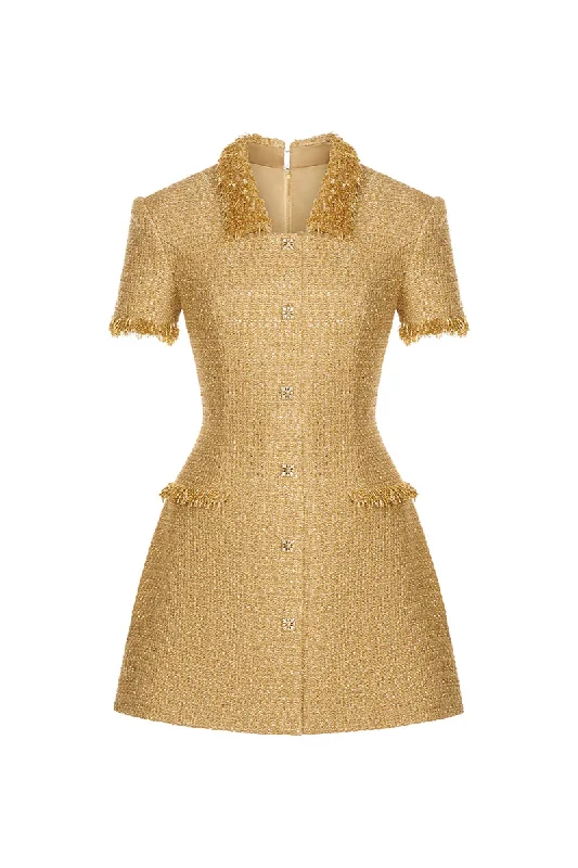 GOLD EMBELLISHED MINI DRESS