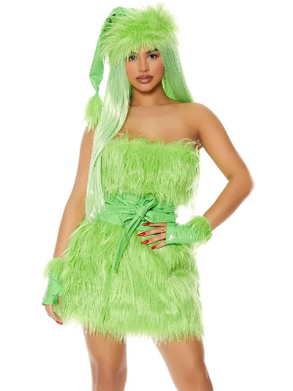 Green Monster Strapless Mini Dress