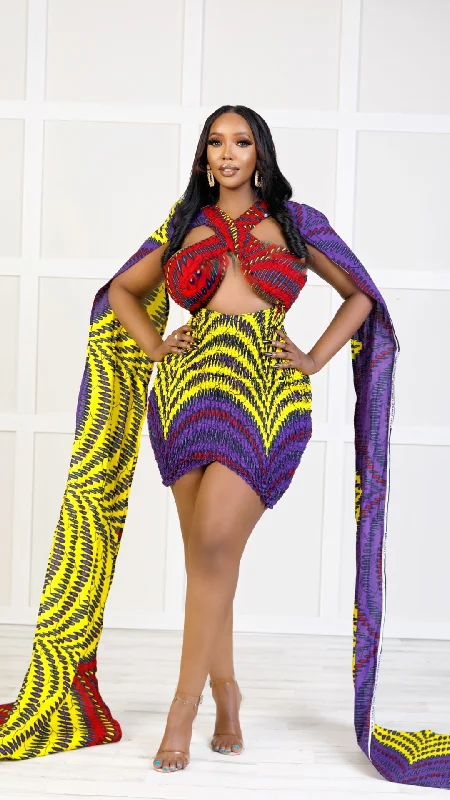 Imani African Print Mini Dress Chic Halter Mini Dress