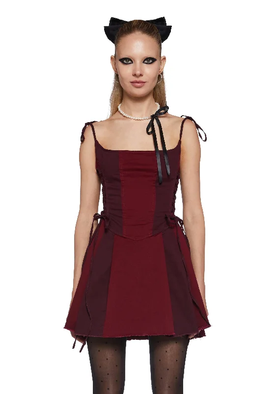 Lady’s Dilemma Mini Dress - Red Trendy A-Line Mini Dress